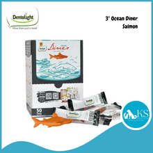Load image into Gallery viewer, Dentalight 3" Ocean Diner Tasty Salmon Treat 9g
