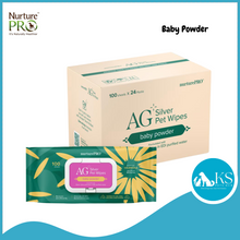 Load image into Gallery viewer, NurturePRO AG Silver Pet Wipes (100pcs x 24) Thick Wet Wipes, Alcohol Free, Antibacterial