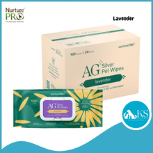 Load image into Gallery viewer, NurturePRO AG Silver Pet Wipes (100pcs x 24) Thick Wet Wipes, Alcohol Free, Antibacterial