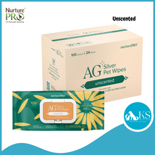 Load image into Gallery viewer, NurturePRO AG Silver Pet Wipes (100pcs x 24) Thick Wet Wipes, Alcohol Free, Antibacterial