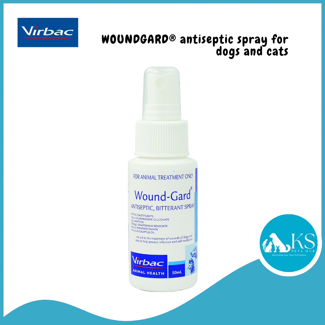 wound gard antiseptic bitterant spray Virbac WoundGard Antiseptic Spray 50ml For Cats Dogs – KS Pets Hub