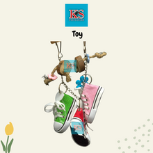 Load image into Gallery viewer, Hanging Sneaker Shoes Wood Chip Chew Toy for Parrot Bird (KSPH0039)