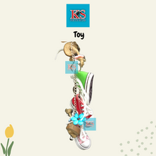 Load image into Gallery viewer, Hanging Sneaker Shoes Wood Chip Chew Toy for Parrot Bird (KSPH0039)