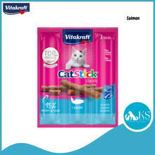 Load image into Gallery viewer, [Exp: 09/2026] *CLEARANCE* VITAKRAFT Cat Stick Salmon Cod Coalfish Chicken Cat Grass18g (3 sticks) Cat Treats