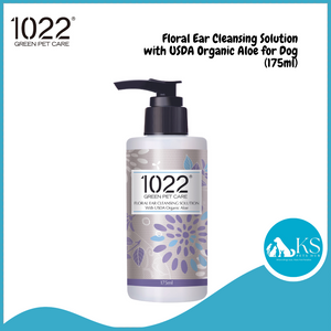 1022 Green Pet Care Floral Ear Cleansing Solution with USDA Organic Aloe for Dog (175ml)