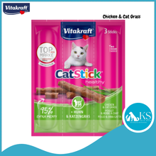 Load image into Gallery viewer, [Exp: 09/2026] *CLEARANCE* VITAKRAFT Cat Stick Salmon Cod Coalfish Chicken Cat Grass18g (3 sticks) Cat Treats