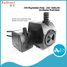 Load image into Gallery viewer, JEBAO 3 Pin Plug Outdoors Pump (2m Weather Proof Cable) - 650-1,500(L/Hr) Fish &amp; Aquatic