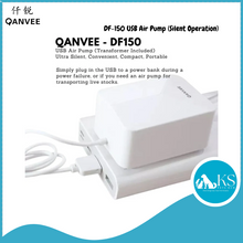 Load image into Gallery viewer, QANVEE DF-150 USB Air Pump (Silent Operation) Fish &amp; Aquatic