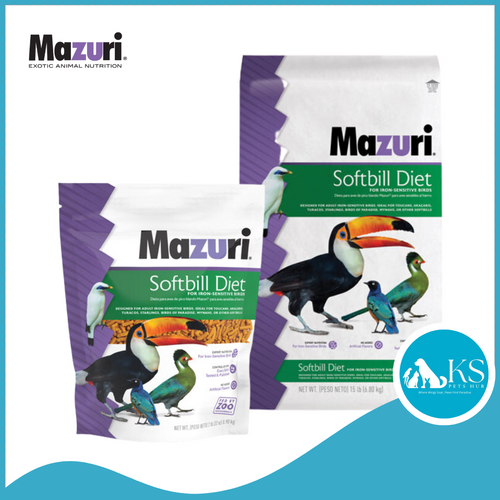 Mazuri Zulife Soft-Bill Diet for Low Iron Sensitive Birds 2lb/15lb