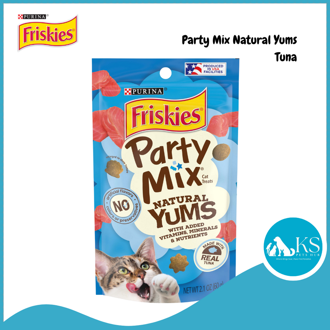 Purina Friskies Party Mix Natural Yums Tuna / Chicken / Salmon 60g Cat Treats
