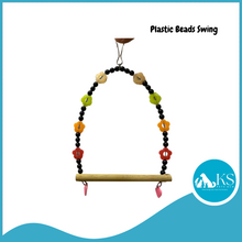 Load image into Gallery viewer, KSPH Assorted Plastic Beads Wood Perch Swing