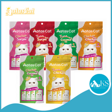 Load image into Gallery viewer, Aatas Cat Creme Puree Pouches Assorted Flavors (14g x 4)
