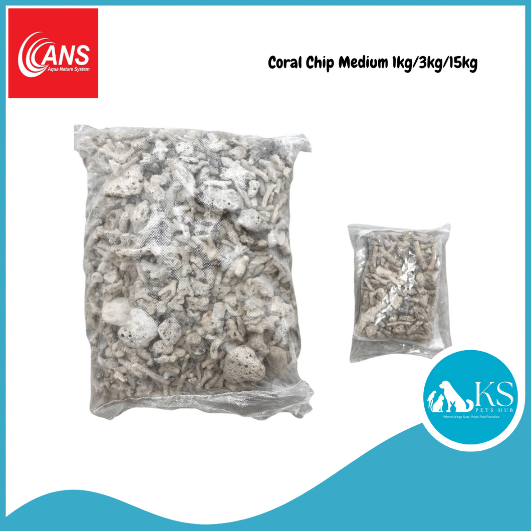 ANS Coral Chip Medium 1kg/3kg/15kg Fish & Aquatic