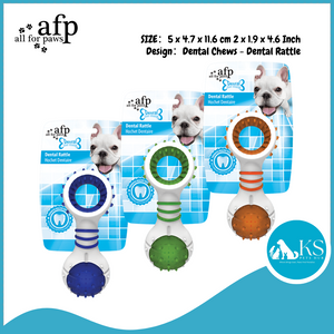 AFP - All For Paws - Dental Dog Chew - Dental Rattle - Green Blue Orange