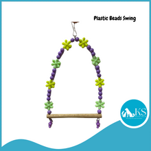 Load image into Gallery viewer, KSPH Assorted Plastic Beads Wood Perch Swing