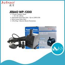 Load image into Gallery viewer, JEBAO 3 Pin Plug Outdoors Pump (2m Weather Proof Cable) - 650-1,500(L/Hr) Fish &amp; Aquatic