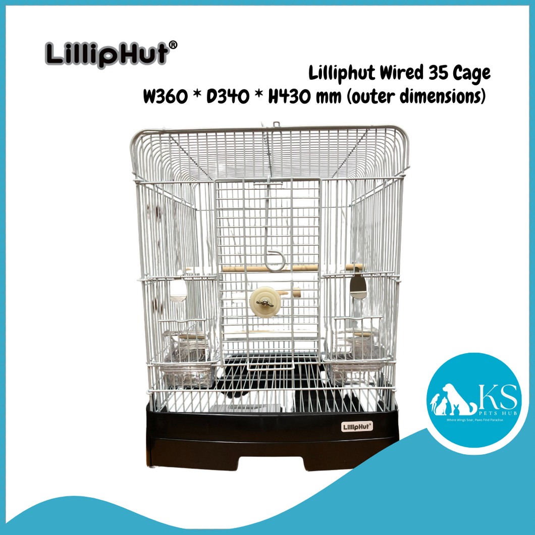 Liliphut Bird Cage 35 Wired - Black White Blue - Bird Accessories