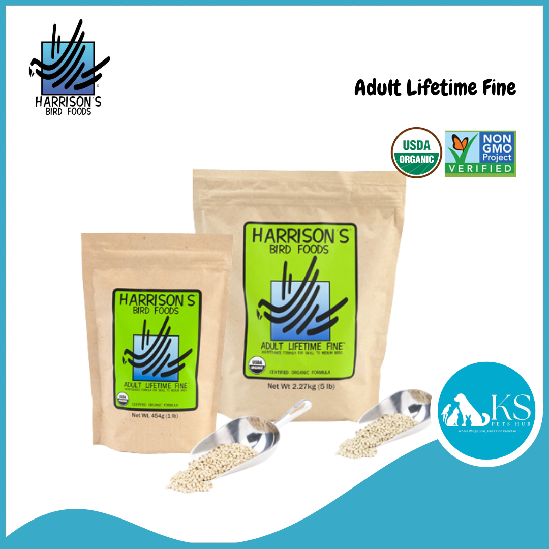 Harrison's Adult Lifetime Fine 1lb / 5lb Parrot Bird Feed
