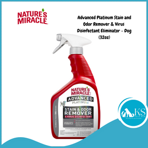 Nature’s Miracle Advanced Platinum Stain and Odor Remover & Virus Disinfectant Eliminator - Dog (32oz)