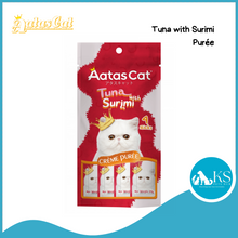 Load image into Gallery viewer, Aatas Cat Creme Puree Pouches Assorted Flavors (14g x 4)