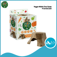 Load image into Gallery viewer, LAROY Garden Bites Veggie Nibble Tree Stump (180g ) 14.5x13x6.5cm Vegan Small Animal Chew Toy Carrot Pumpkin Apple Gluten‑Free Rodent Treat