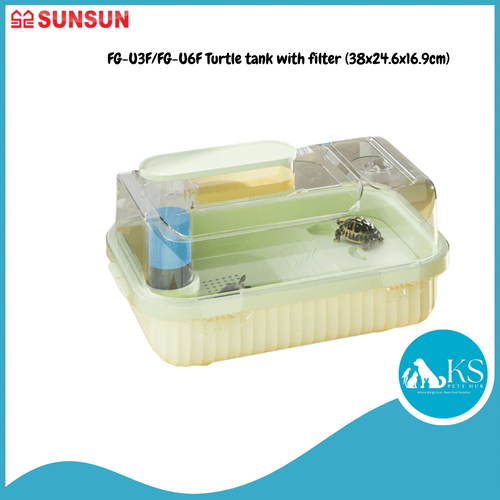 SUNSUN FG-U3F/FG-U6F Turtle Tank With Filter (38x24.6x16.9cm) Fish & Aquatic
