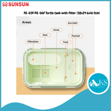 Load image into Gallery viewer, SUNSUN FG-U3F/FG-U6F Turtle Tank With Filter (38x24.6x16.9cm) Fish &amp; Aquatic