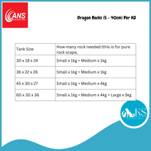 Load image into Gallery viewer, ANS Dragon Rocks Small / Medium / Large (5 - 40cm) 20kg Box Fish &amp; Aquatic