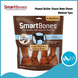 Smartbones Peanut Butter Classic Bone Chews - Medium 4pcs