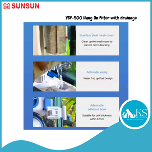 SUNSUN YBF-500 Hang On Filter With Drainage Fish & Aquatic
