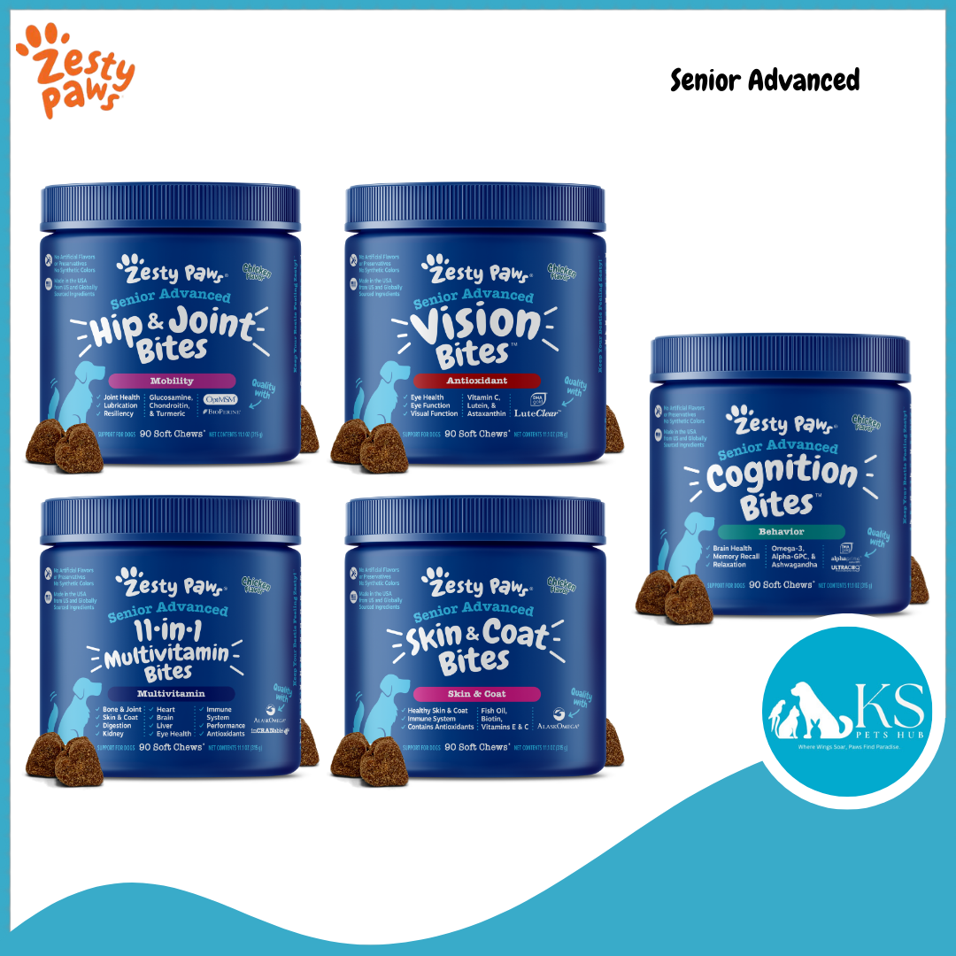 Zesty Paws Functional Senior Dog Supplements Vitamins 90 Soft