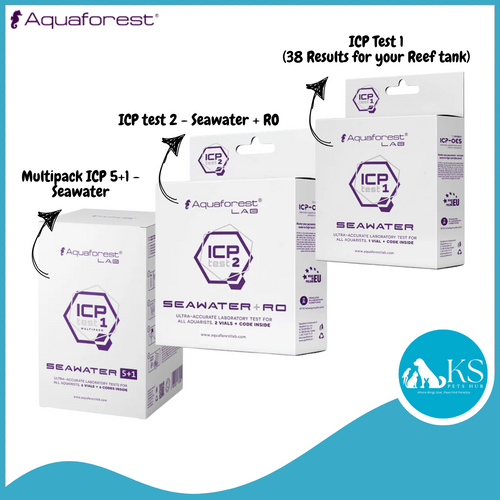 Aquaforest Multipack ICP 5+1 - Seawater / ICP Test 1 (38 Results for your Reef tank) / ICP test 2 - Seawater + RO Fish & Aquatic