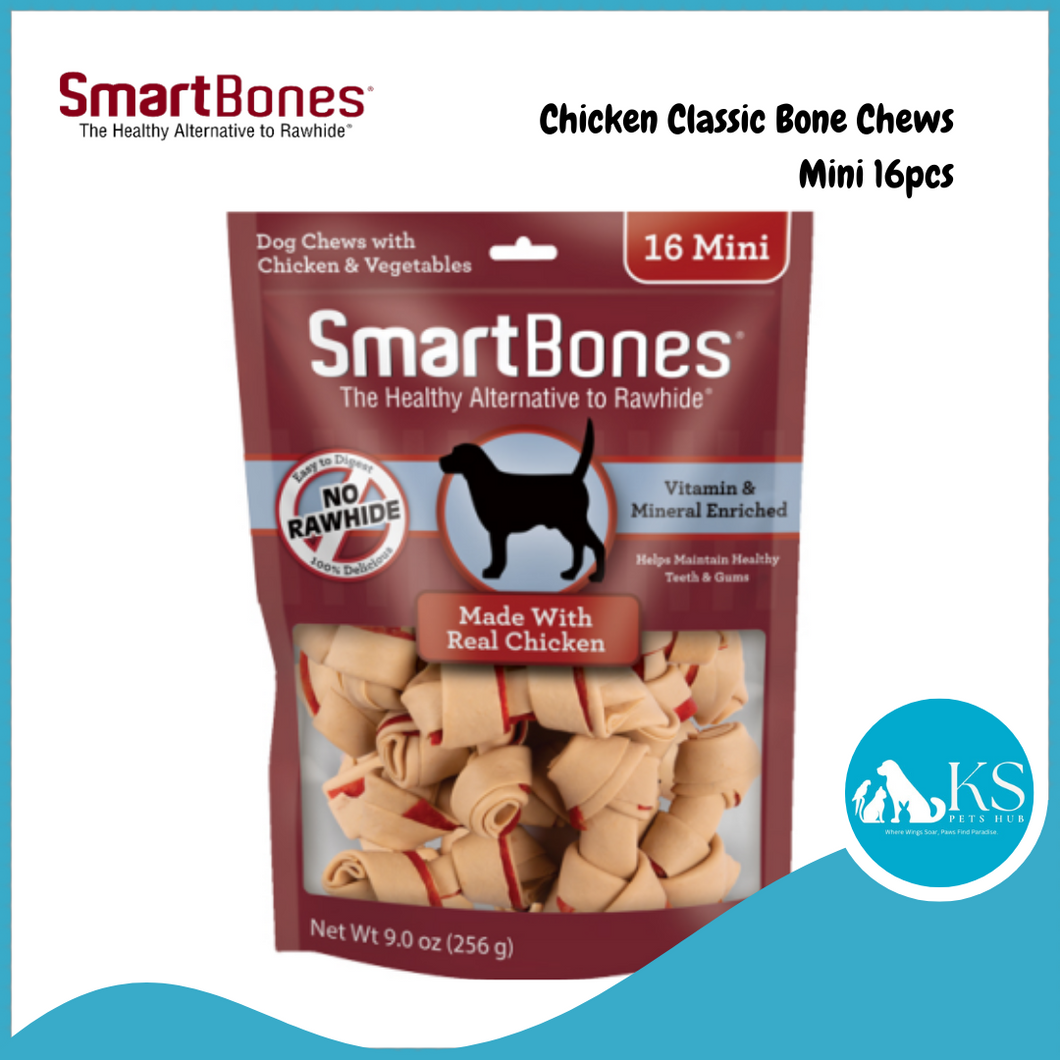 SmartBones Chicken Classic Bone Chews - Mini 16pcs