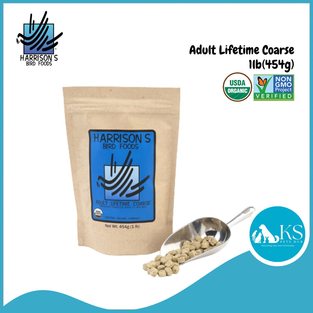 Harrison's Adult Lifetime Coarse 1lb/5lb Parrot Bird Feed