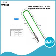 Load image into Gallery viewer, QANVEE Siphon cleaner (C-300 &amp; C-600) &amp; Optional Gravel Cleaner Add-on Fish &amp; Aquatic