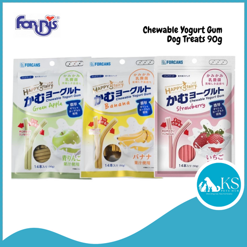 Forcans Chewable Yogurt Gum Green Apple FC-5436/ Banana FC-5443/ Strawberry FC-5429 Dog Treats 90g
