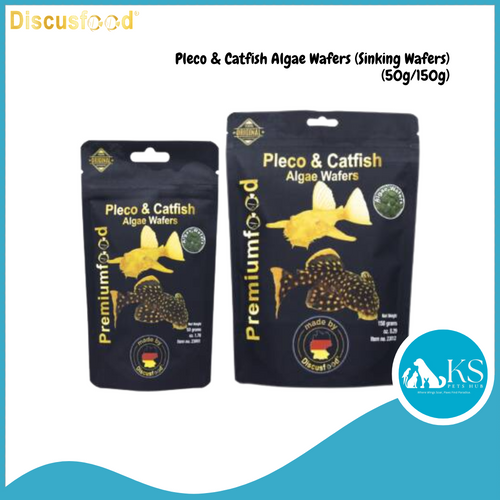 DiscusFood Pleco & Catfish Algae Wafers (Sinking Wafers)(50g/150g) Fish Feed