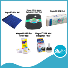 Load image into Gallery viewer, Xinyou D3 Filter Net/ 915 Bio Sponge Replacement Black/White/XY-1832 Wool/XY-1831 Top Filter Wool/XY-168 Mini Bio Sponge Filter Fish &amp; Aquatic