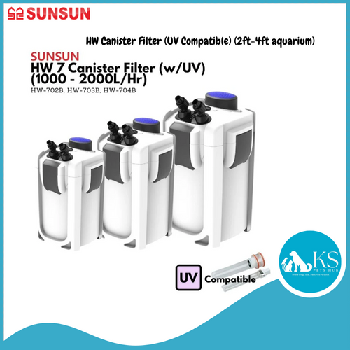 SUNSUN HW Canister Filter (UV Compatible) (2ft-4ft aquarium) Fish & Aquatic