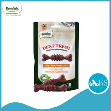 Load image into Gallery viewer, Dentalight Dent Fresh 360 Toothbrush Antioxidant Dog Treats x 18s 150g