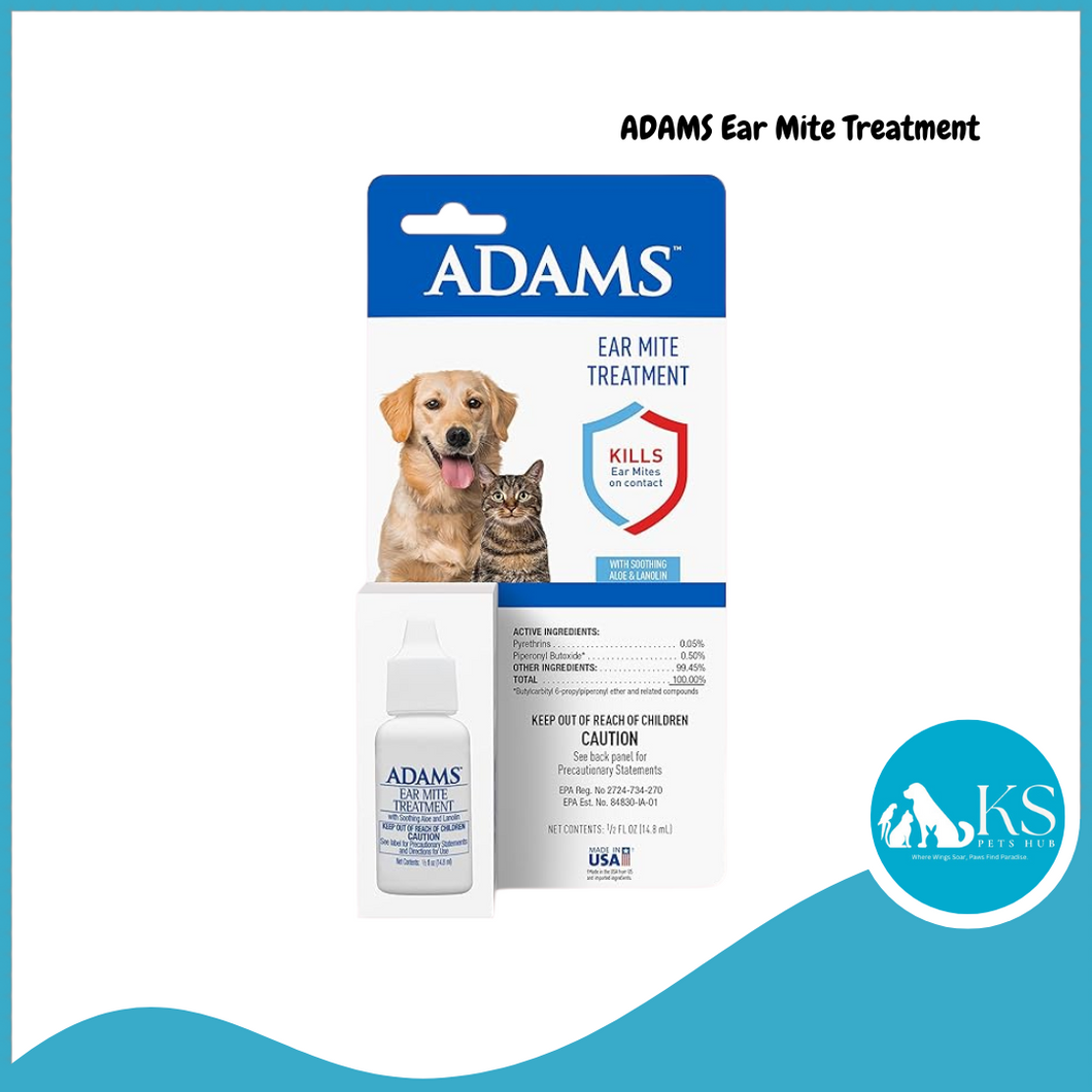 ADAMS Ear Mite Treatment 15ml For Cats & Dogs