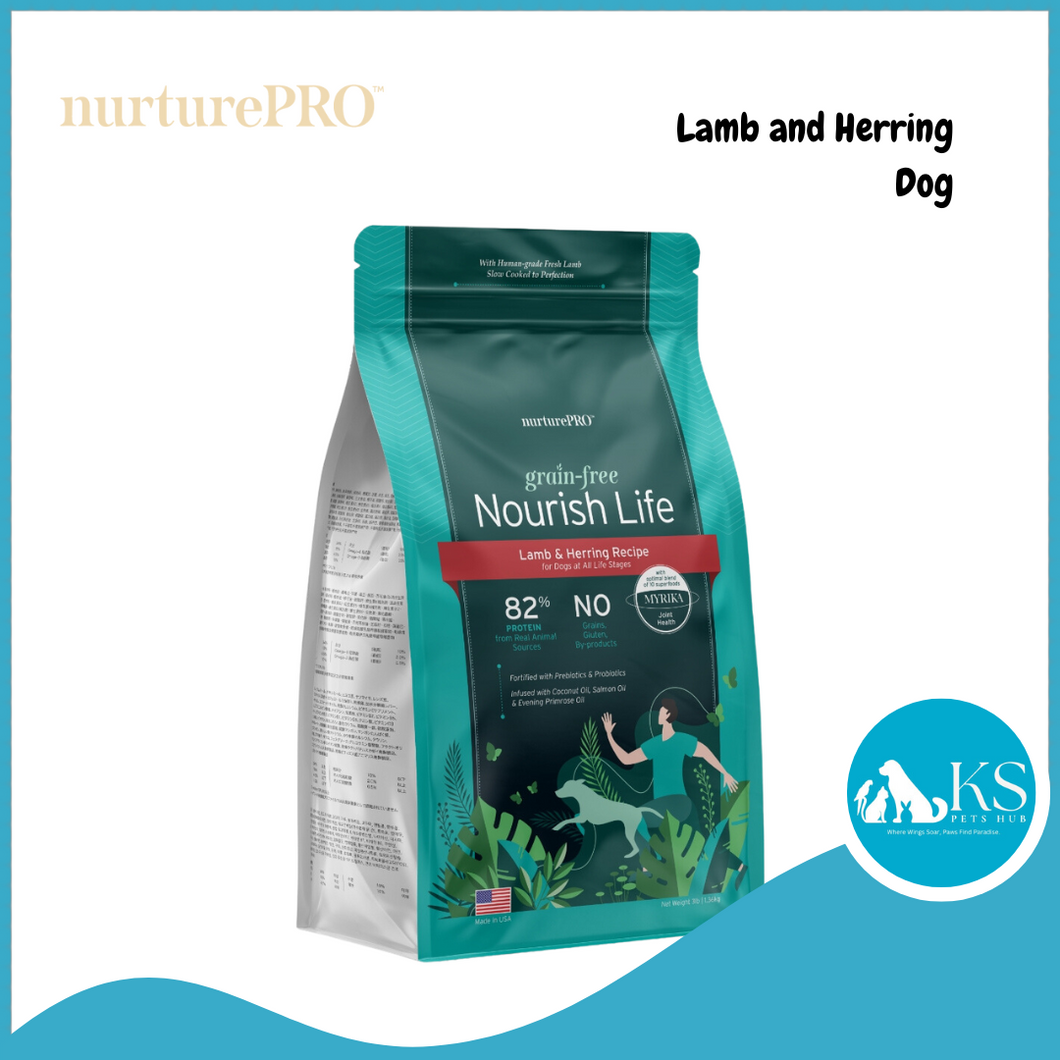 Nurture Pro Nourish Life Grain Free Lamb and Herring Recipe for Dogs 20lb