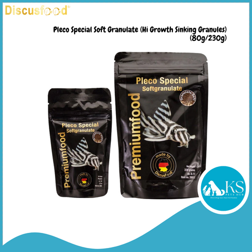 DiscusFood Pleco Special Soft Granulate (Hi Growth Sinking Granules)(80g/230g) Fish Feed
