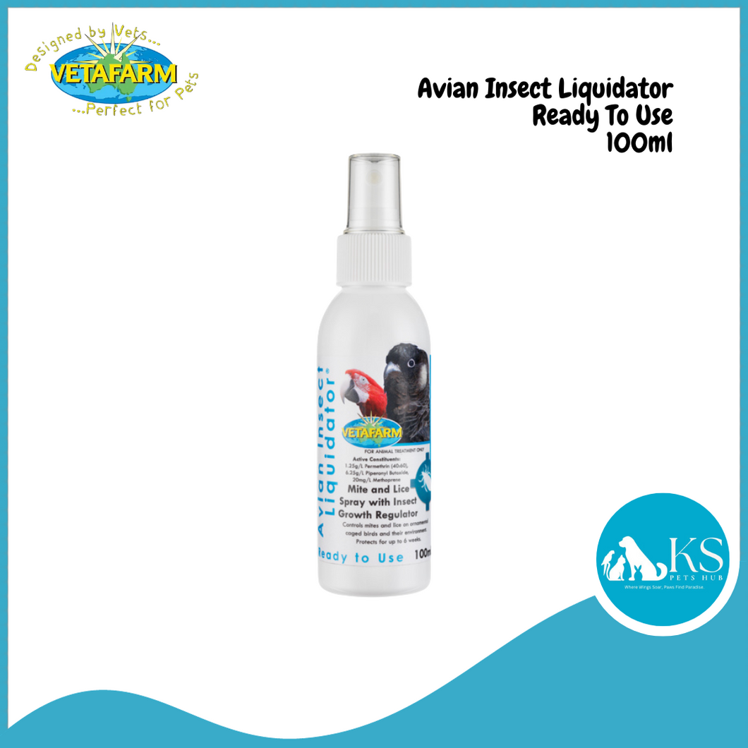 Vetafarm Avian Insect Liquidator 100ml / 500ml Ready To Use