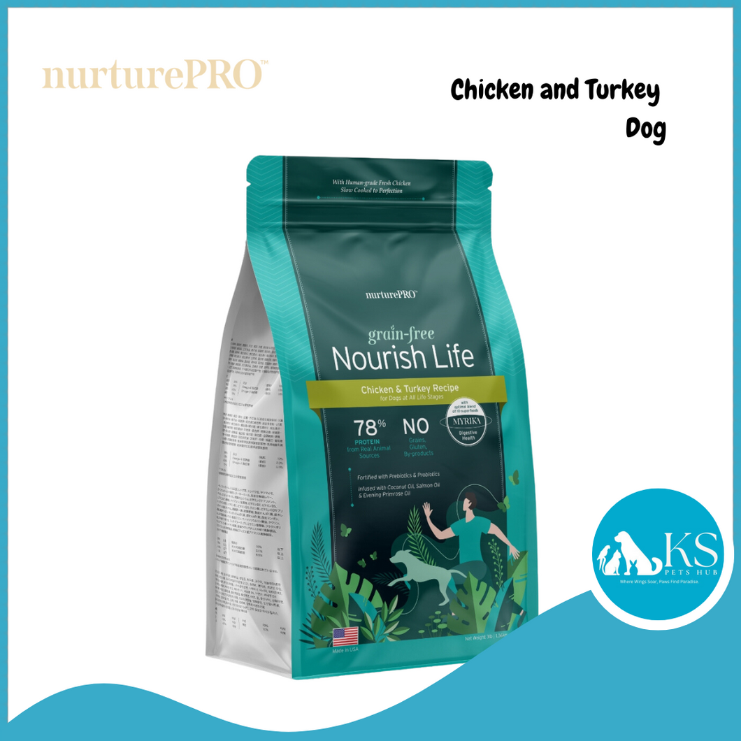 Nurture Pro Nourish Life Grain Free Chicken and Turkey Recipe for Dogs 3lb