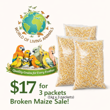 Load image into Gallery viewer, [WOLA] World Of Living Animals Broken Corn / Maize Bits 1kg – Fresh, Clean &amp; Ready for Feeding 1kg Chicken Bird Feed