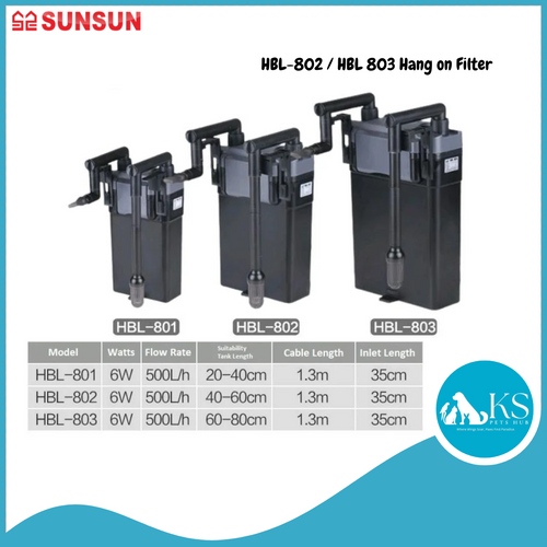 SUNSUN HBL-802 / HBL 803 Hang On Filter Fish & Aquatic