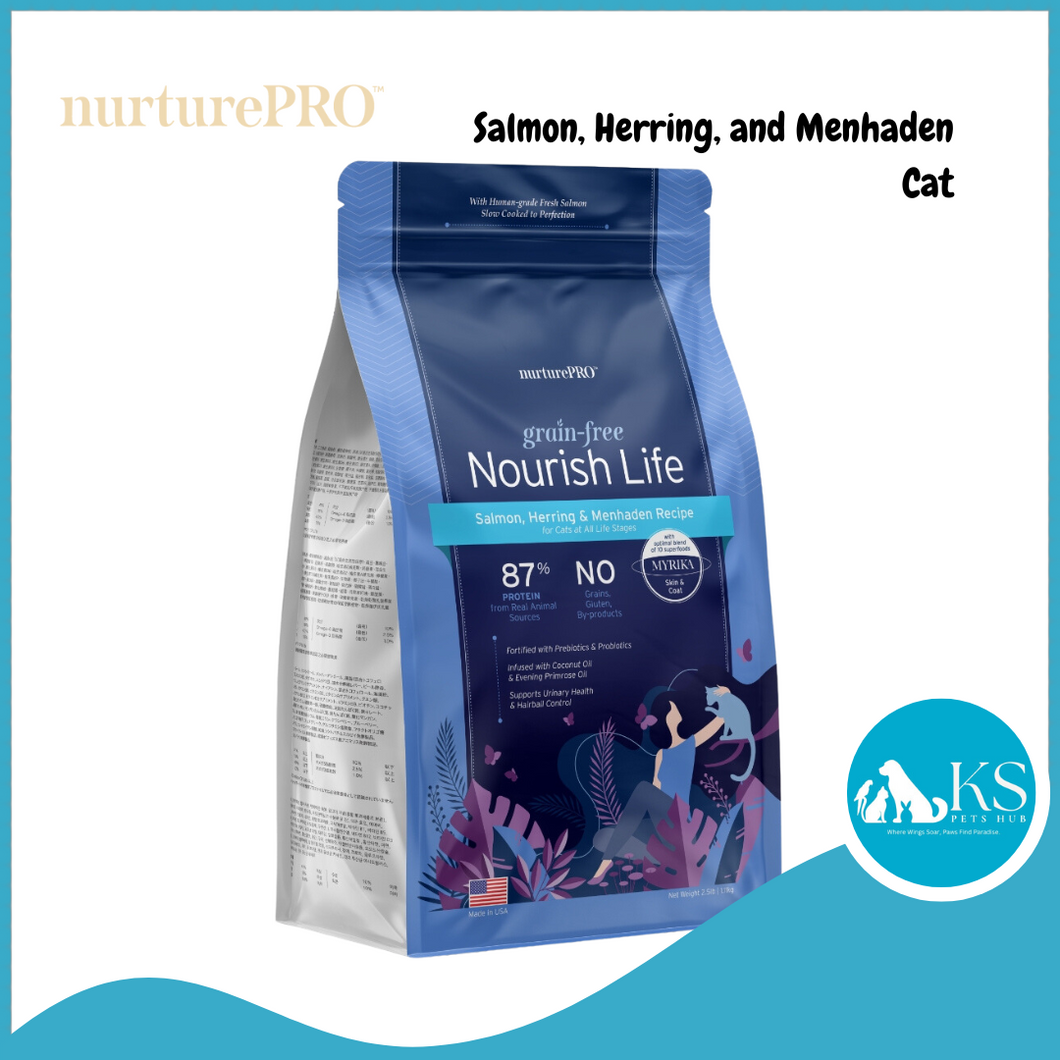 NurturePro Nourish Life Grain Free Salmon, Herring, and Menhaden Recipe for Cats 11lb