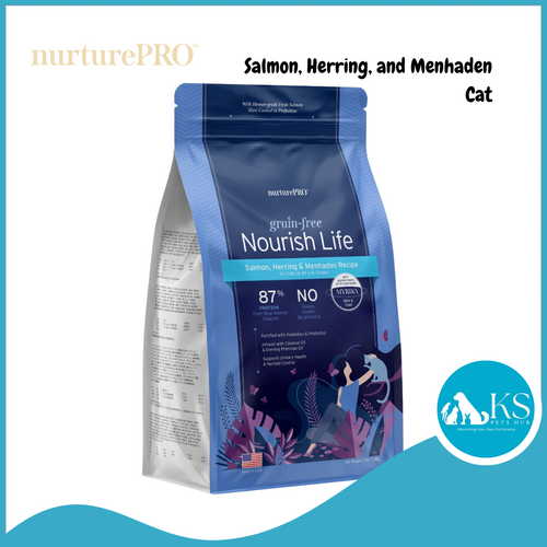 NurturePro Nourish Life Grain Free Salmon, Herring, and Menhaden Recipe for Cats 277g/ 1.11kg / 4.99kg Cat Feed