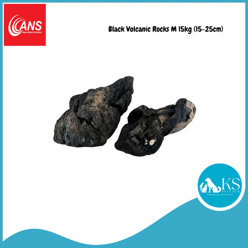 ANS Black Volcanic Rocks M 15kg (15-25cm) Fish & Aquatic